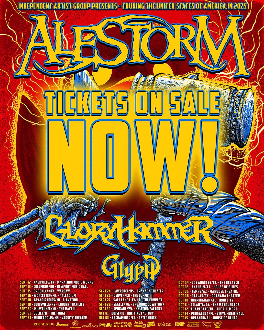 Glyph Alestorm Fall 2025 Tour Poster 2025
